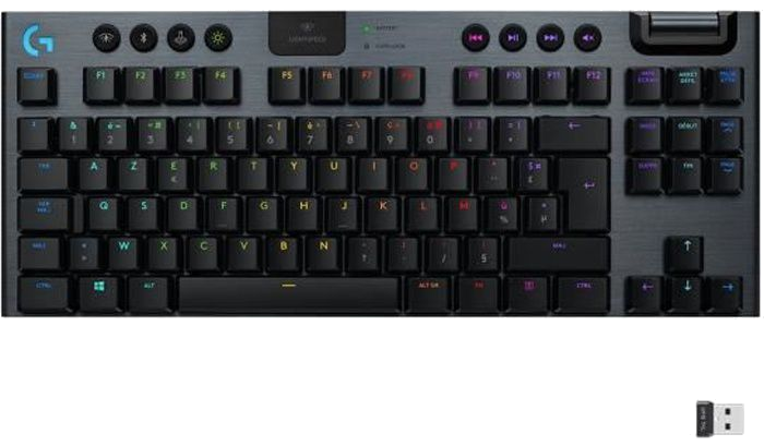Clavier gaming mécanique Logitech G915 TKL LIGHTSPEED RVB sans fil, sans pavé numérique - GL Clicky
