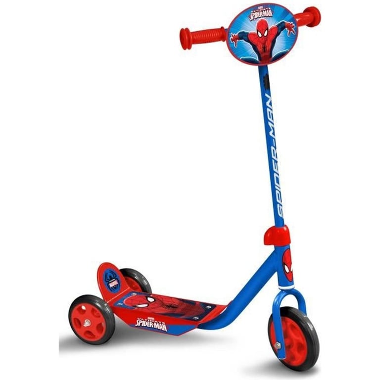 Stamp Trottinette 3 Roues Spiderman - Plateau Antiderapant - Roulements ABEC 5 pour garçon