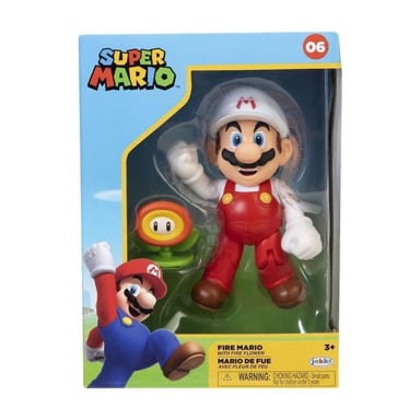 Figurita - JAKKS PACIFIC - Super Mario Bros : Mario de Fuego - 10 cm