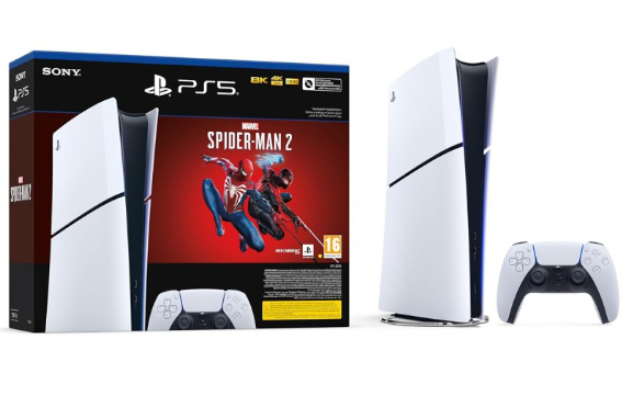 Sony PlayStation 5 Slim + Spider-Man 2 Digital 1,02 TB Wifi Negro, Blanco