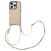 Selencia Coque de téléphone Nova Croco avec cordon et porte-cartes pour Apple iPhone 15 Pro - Beige