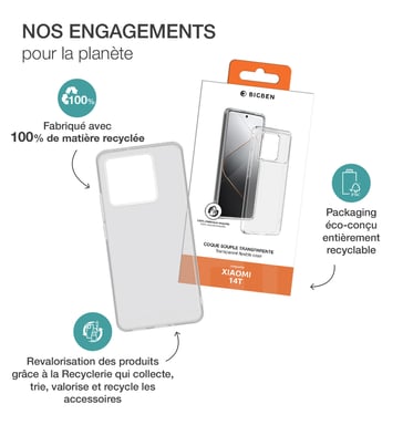 Coque Xiaomi 14T Transparente Bigben