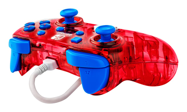 Rock Candy: Mario Punch Rouge, Translucide USB Manette de jeu Analogique/Numérique Nintendo Switch, Nintendo Switch Lite, Nintendo Switch OLED