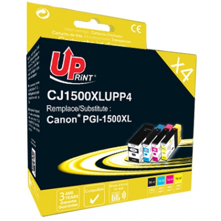 Pack UPrint compatible CANON PGI1500 4 cartouches Neuf
