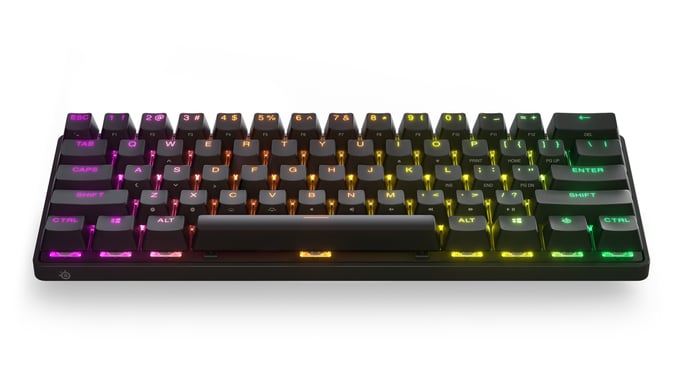 Teclado para juegos - AZERTY - STEELSERIES - Apex Pro Mini Wireless FR - Sin teclado - Retroiluminado - Negro