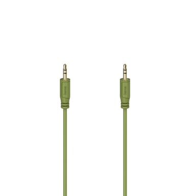 Câble audio ''Flexi-Slim'', jack mâle 3,5 mm/f. mâle, doré, vert, 0,75 m