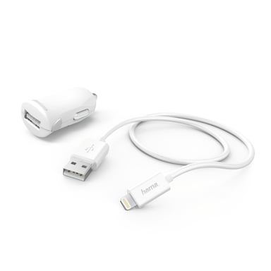 Hama 00210579 chargeur d'appareils mobiles Lecteur e-book, Smartphone, Tablette Blanc Allume-cigare Auto