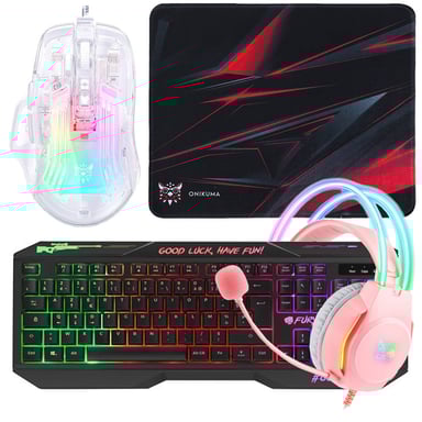 Pack Gamer Girl Power avec Clavier, Souris, Casque et tapis