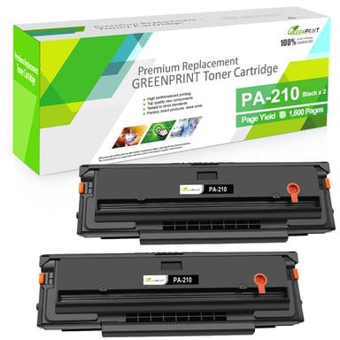 Cartucho de Tóner Compatible PA-210 PA210 PA 210 1600 Páginas 2 Negro para P2500W P2502W P2508W M6500NW M6500N M6500W M6550NW M6552NW M6558NW M6600N M6600NW M6602NW M6608NW Impresora