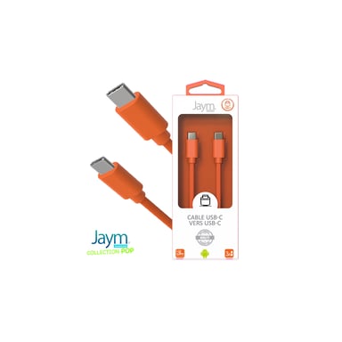 Cavo da USB-C a Tipo-C 3A - 1,5 metri - Collezione POP - Arancione