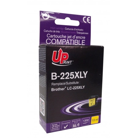 Cartouche compatible Brother LC225XLY Jaune - vue 2