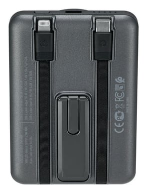Rivacase VA2607 batería externa Polímero de litio 5000 mAh Cargador inalámbrico Negro, Gris