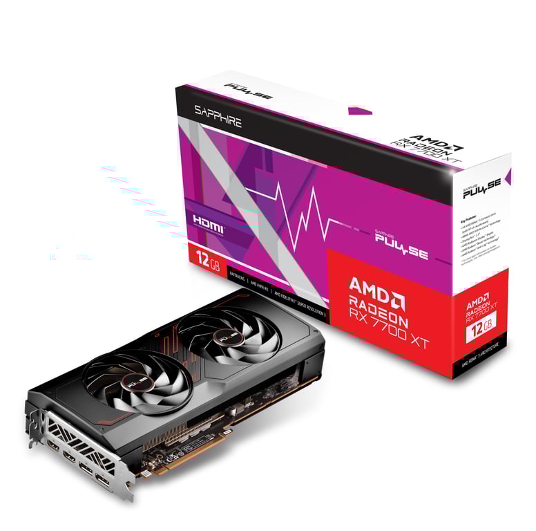 Sapphire PULSE Radeon RX 7700 XT AMD 12 Go GDDR6 Neuf - vue 3