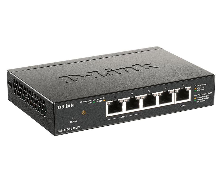 D Link DGS 1100 05PDV2 commutateur réseau Géré Gigabit Ethernet 101001000 Connexion Ethernet supportant 'alimentation via ce port PoE Neuf - vue 2