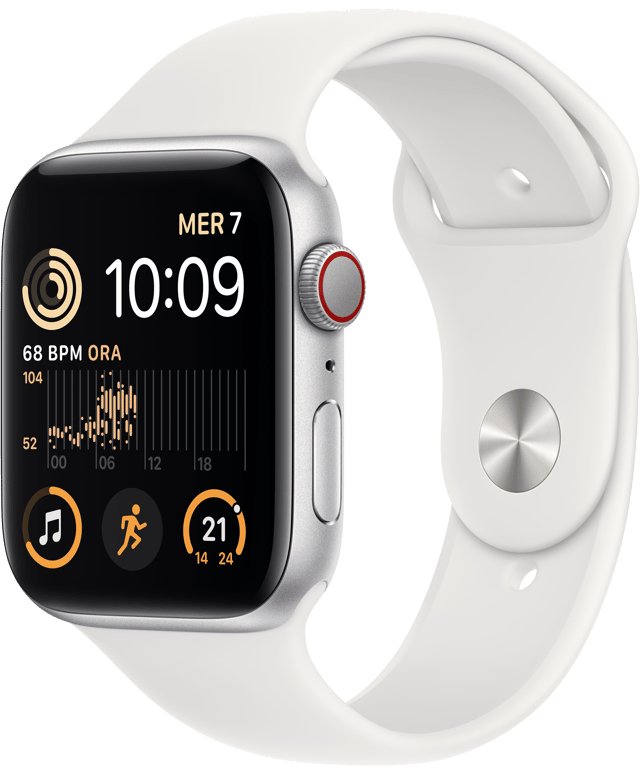 Apple Watch SE OLED 44 mm 4G Argent GPS (satellite)