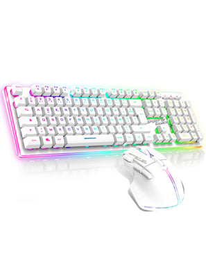 Spirit of Gamer CLS-MK600WT clavier Souris incluse Gaming USB AZERTY Blanc - Neuf