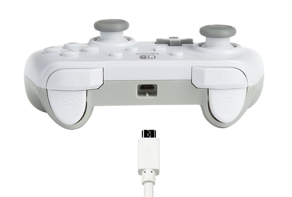 PowerA 1517033-01 mando y volante Gris, Blanco USB Gamepad Analógico Nintendo Switch