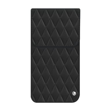 Pochette cuir Apple iPhone 16 Pro Max -  - Noir - Cuir lisse couture