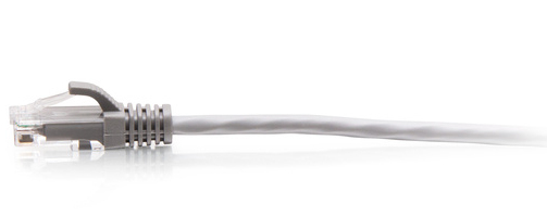 C2G Câble de raccordement Ethernet fin Cat6a non blindé (UTP) avec protection anti-accrochage de 0,3 m - Gris