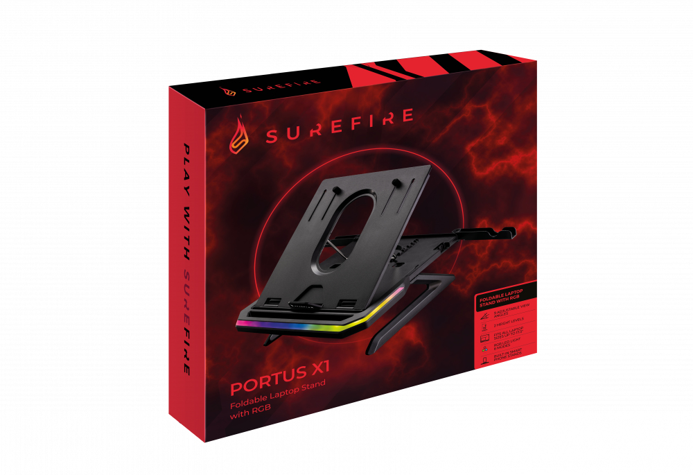 SureFire Portus X1 Support pour ordinateur portable jeu RGB 10 17.3 - vue 3