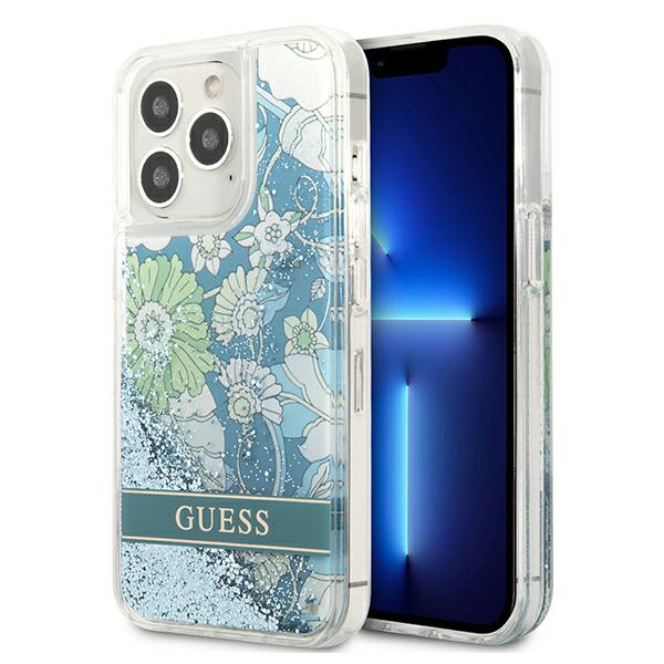 Guess Étui Flower Liquid Glitter pour iPhone 13 Pro