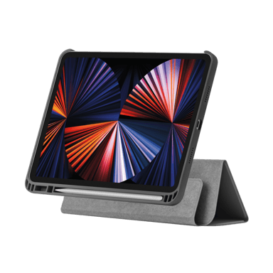 Funda blanda de gel desmontable con soporte para bolígrafo para iPad Pro de 11 pulgadas de 3ª generación, negro satinado