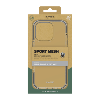 Coque Sport mesh pour 60% de plastique recyclé Apple iPhone 16 Pro Max, Noir