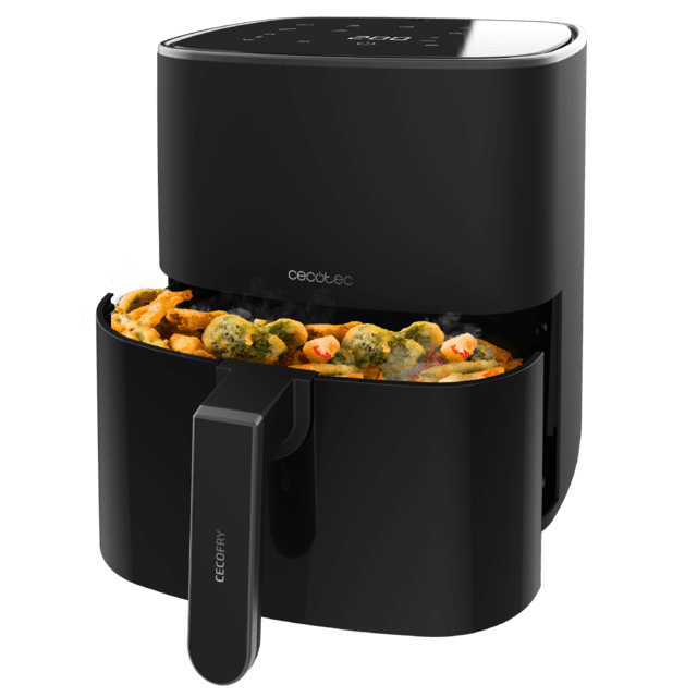 Cecotec Airfryer Cecofry Fantastik 5500. Friteuse à Air sans Huile de 5 5 Acier Inoxydable 9 Menus Technologie Perfect Cook 80 200ºC Temps Réglable Comprend un Pack d'Accessoires. - vue 3