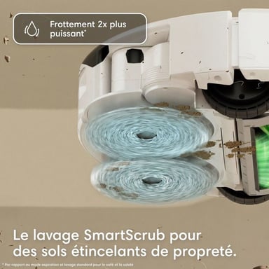 iRobot Roomba Plus 515 Robot aspirateur-laveur avec AutoWash LiDAR 22 000 Pa, DualClean, blanc