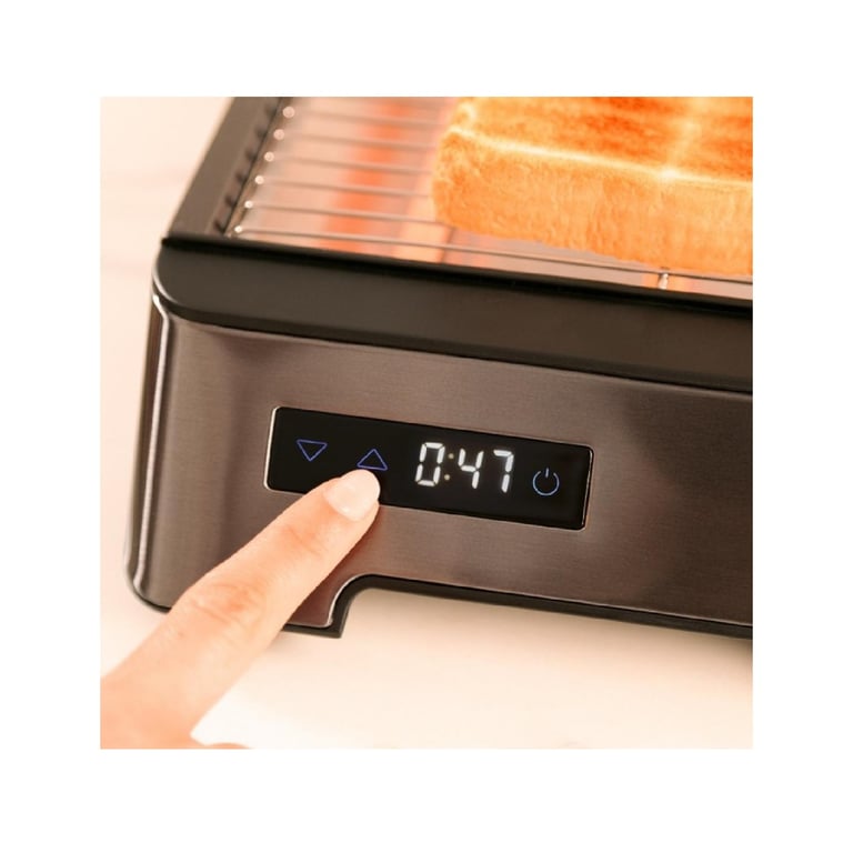 Grille-pain horizontal Cecotec NiceSlice 1000 W Touch Control 2 tranches 6 niveaux Gris - Neuf