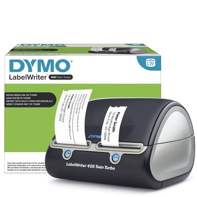 DYMO LabelWriter 450 Twin Turbo Etiquetadora | Impresora térmica directa de etiquetas | Impresión rápida de 71 etiquetas por minuto | Conexión a ordenador