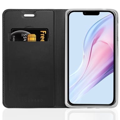 Coque pour Apple iPhone 13 PRO en CLASSY NOIR Housse de protection Étui avec fermeture magnétique, fonction de support et compartiment pour carte