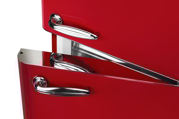 Schneider SCCB250V-RE - Réfrigérateur combiné 249L Vintage Rouge