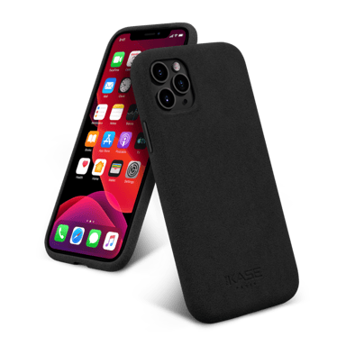Coque en Suède Alcantara Deluxe pour Apple iPhone 11 Pro Max, Noir Minuit