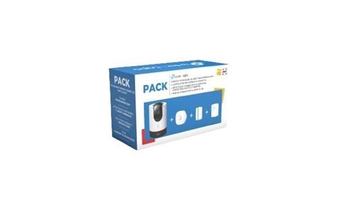 Pack de cámaras de vigilancia para interiores TP-Link Tapo Blanco y Negro + Sensor de movimiento + Sensor de apertura y cierre + Concentrador de conexión de alarma