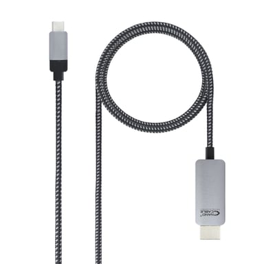 Nanocable 10.15.5102 cavo video e adattatore HDMI USB Type-C da 1,8 m Alluminio, nero