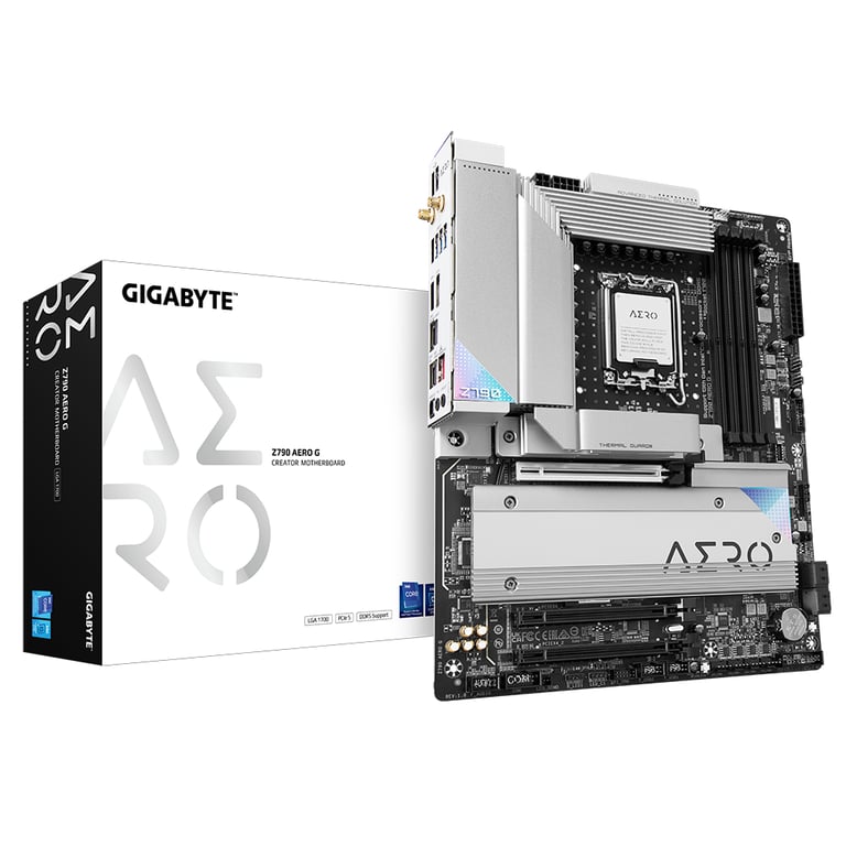 GIGABYTE Z790 AERO G Carte mère Prend en charge les processeurs Intel Core 14e génération jusqu'à 7600MHz DDR5 OC 1xPCIe 5.0+4xPCIe 4.0 .2 Wi Fi 6E LAN 2.5GbE USB 3.2 Gen 2x2 Neuf