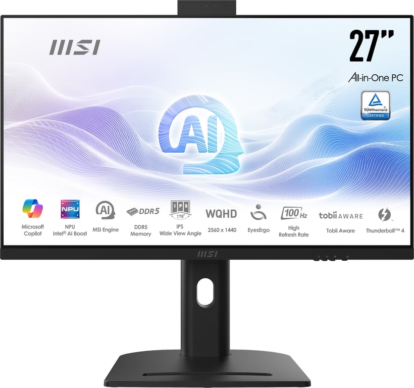 MSI Modern AM273QP AI 1UM Intel Core Ultra 7 68 6 cm 27 2560 x 1440 pixels PC All in One DDR5 SDRAM SSD Windows 11 Pro Wi Fi 6E 802.11ax Neuf