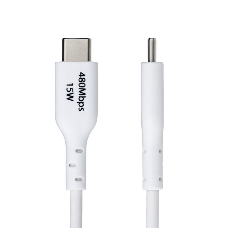 StarTech.com Câble de Charge USB-A vers USB-C de 1m, Charge et Synchronisation, 3A, USB 2.0, Gaine TPE - Cordon de Charge USB Blanc - Neuf