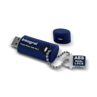 Integral 32 GB Crypto Dual FIPS 140-2 Unità flash USB 3.0 crittografata 32 GB USB Type-A 3.2 Gen 1 (3.1 Gen 1) Blu