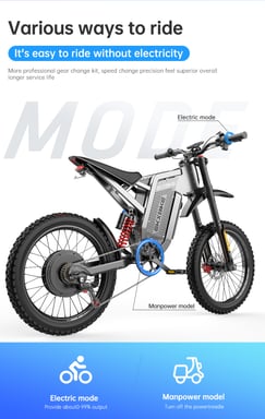 EKXBIKE X21 MAX - Vélo Électrique Super Sport Tout-Terrain