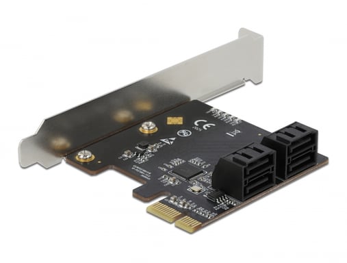 DeLOCK Scheda PCI Express x1 SATA a 4 porte - Fattore di forma a basso profilo (Delock - lagringskontrol - SATA 6Gb/s)