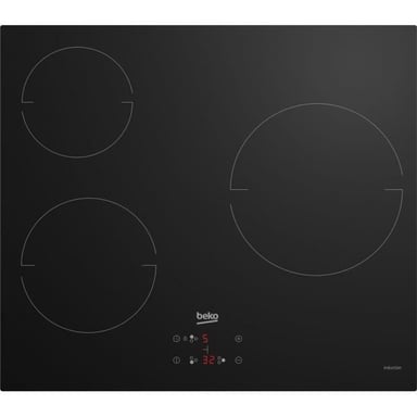 Table de cuisson vitrocéramique - BEKO - 3 foyers - 60 cm - HIC63400