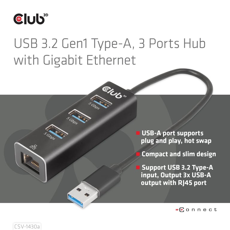 CLUB3D CSV Avec fil USB 3.2 Gen 1 3.1 Gen 1 Type A Neuf - vue 2