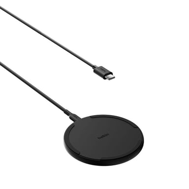 Belkin WIA012HQBK cargador de dispositivo móvil Smartphone Negro Corriente alterna Cargador inalámbrico Carga rápida Interior