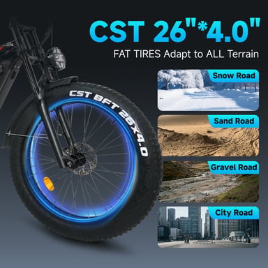 Vélo électrique Tifgalop ES7 Pro à double moteur 26 pouces 1500W 52V21AH VTT tout suspendu