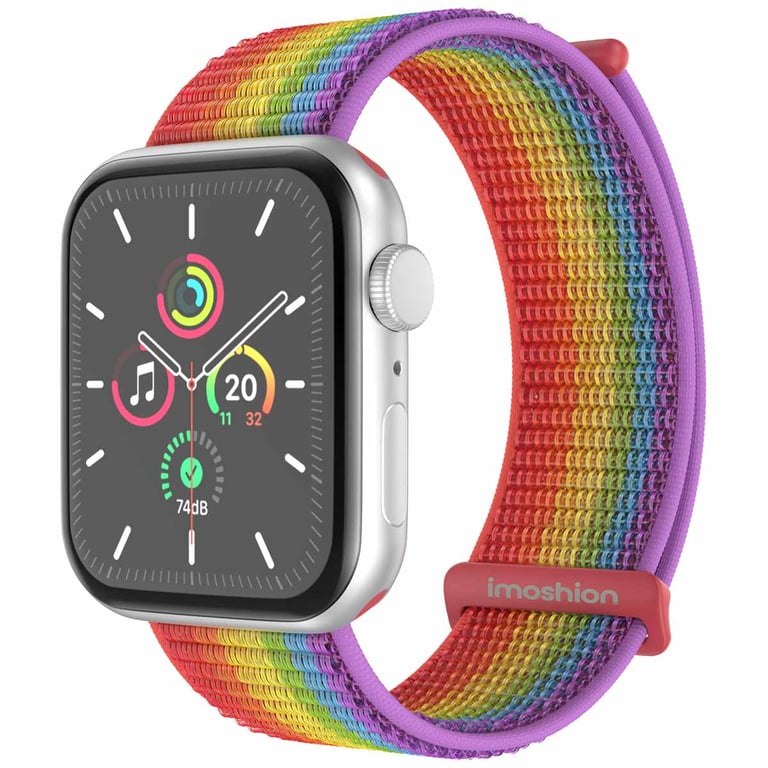 imoshion Bracelet en nylon? pour Apple Watch Series 1 á 10 / SE / Ultra (2) (44/45/46/49 mm) - Pride Edition - Neuf