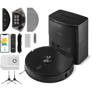 Robot Aspirador Fregador - SRV 9185BK - 3000 Pa - 140 min - 64 dB - 3 L - Negro