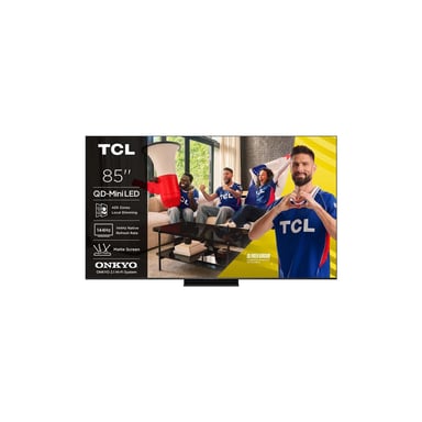 Téléviseur TCL C6K Pro 85” QD-Mini LED 4K Google TV Noir 144 Hz FreeSync Premium Pro VRR 48-288 Hz Dolby Vision 2.1 Onkyo 40 W