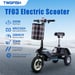 TWOFISH TF03 Monopatín Eléctrico con Asiento Desmontable, Motor 350W, Batería 48V 15Ah, Neumático Delantero de 12 Pulgadas y Trasero de 10 Pulgadas, Velocidad Máxima 28km/h, Autonomía 30km, Frenos de Disco, Suspensión Delantera de Muelle - Azul